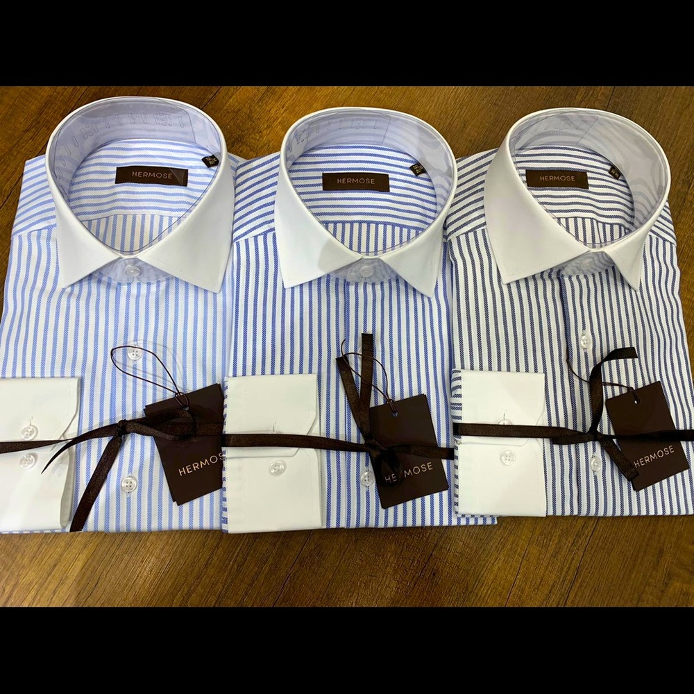 Contrast Collar Dress Shirts - New